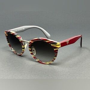 Prada PR05T-VAP0A7 Sheaves Bordeaux Gray 53mm Round Women’s Sunglasses Italy
